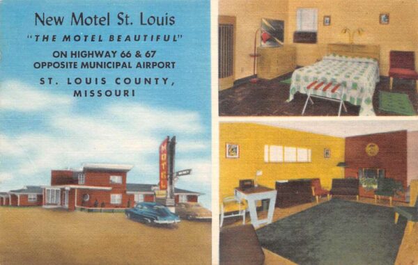 Robertson Missouri Motel St Louis Route 66 Vintage Postcard AA102010