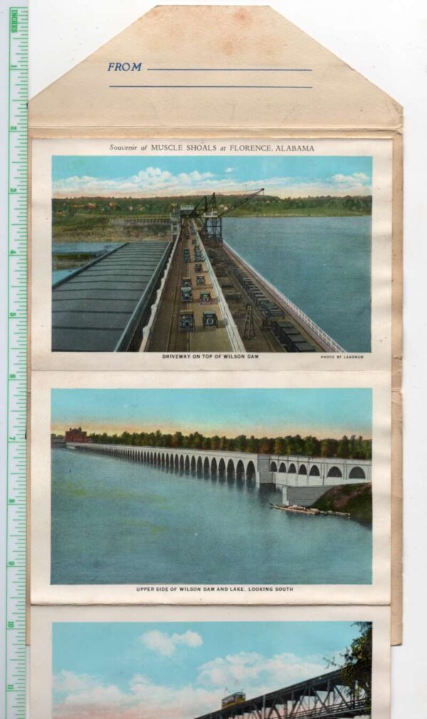 Florence Alabama 18 Views Muscle Shoals Wilson Dam Vintage Postcard AA102018 - Image 3