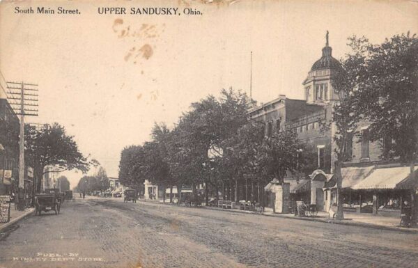 Upper Sandusky Ohio South Main Street Real Photo Vintage Postcard AA102020