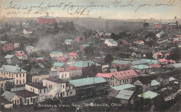 Sraitsville Ohio Birds Eye View Vintage Postcard AA102024