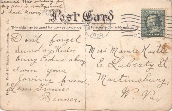 Martinsburg West Virginia City Band Parade Vintage Postcard AA102025 - Image 2