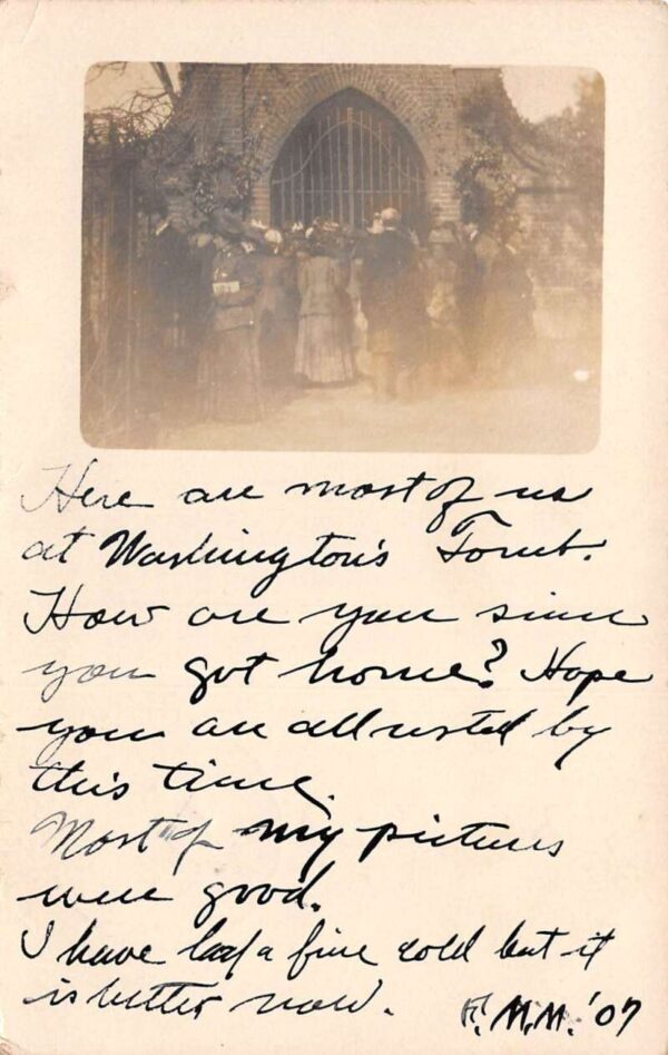 Mount Vernon Virginia Crowd at Washingtons Tomb Real Photo Postcard AA102044
