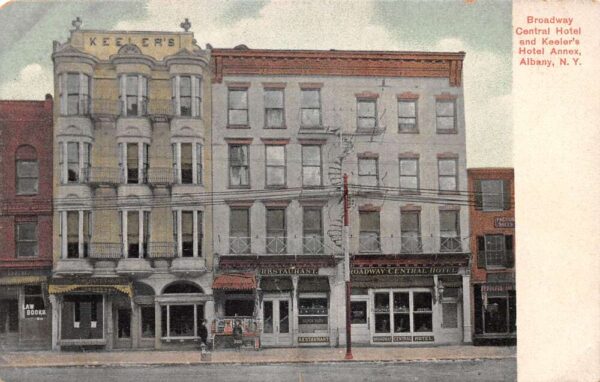 Albany New York Keelers Hotel Broadway Law Book Store Postcard AA102046