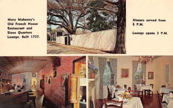 Biloxi Mississippi Mary Mahoneys Old French House Restaurant Postcard AA102055