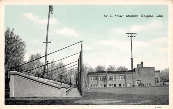 Holgate Ohio Joe E. Brown Stadium, Sky Tinted, Vintage Postcard U23457