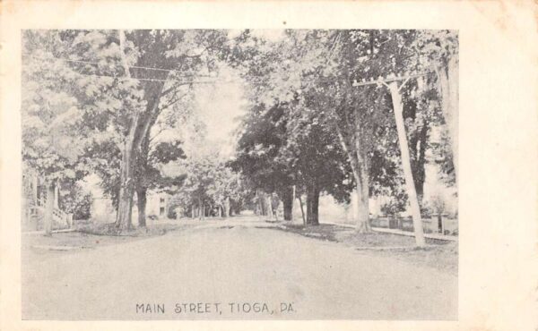 Tioga Pennsylvania Main Street, Undivided Back, Vintage Postcard U23463