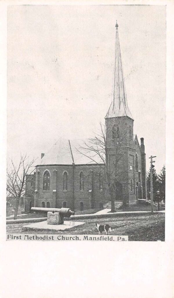 Mansfield Pennsylvania First Methodist Church, Undivided Back, Vintage PC U23479