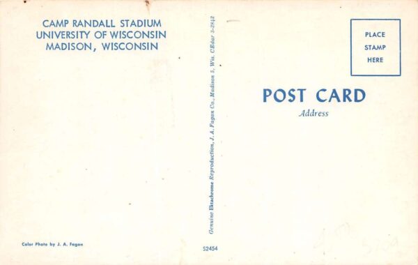 Madison Wisconsin Camp Randall Stadium, University Of Wisconsin, PC U23487 - Image 2