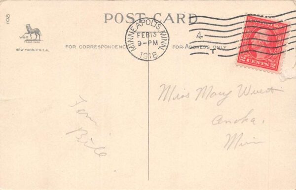 Valentine's Day Greeting, Clapsaddle Child With Bonnet & Hand Fan, PC U23495 - Image 2