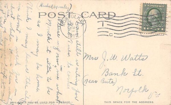 Norfolk Virginia Main Street, Trolley, Vintage Postcard U23515 - Image 2