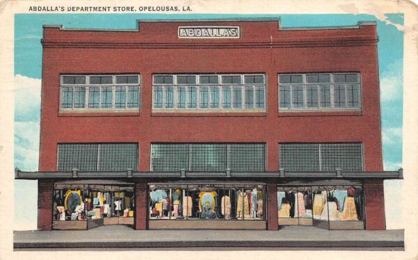 Opelousas Louisiana Abdalla's Department Store, White Border, Vintage PC U23522