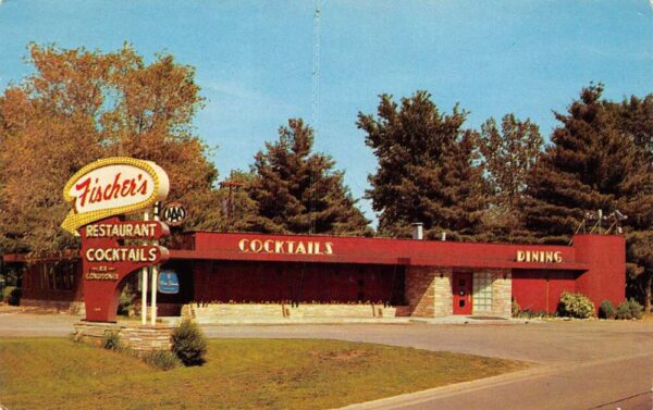 Lake Delton Wisconsin Fischer's Restaurant & Cocktail Bar, Vintage PC U23546
