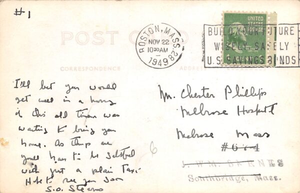 Boston Massachusetts Trolley, Real Photo Vintage Postcard U23571 - Image 2