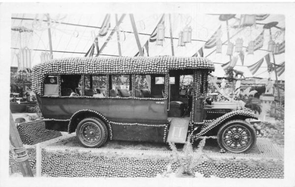 Los Angeles California National Orange Show Decorated Bus Real Photo PC AA102220