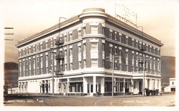 Klamath Falls Oregon White Pelican Hotel Real Photo Vintage Postcard AA102229