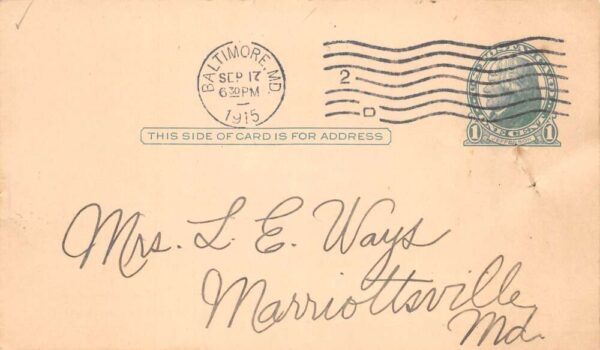 Baltimore Maryland Bently Shriver Co Grocery Receipt Postal Postcard AA102230 - Image 2