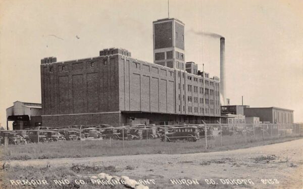 Huron South Dakota Armour and Go Packing Plant Real Photo Postcard AA102234