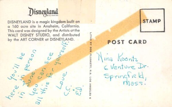 Disneyland Greetings Donald Duck Painting Vintage Postcard AA102240 - Image 2