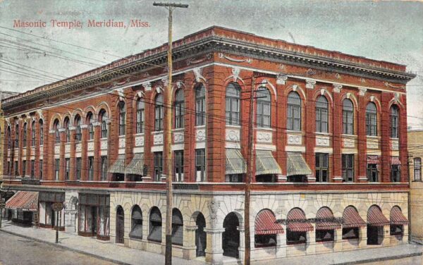 Meridian Mississippi Masonic Temple Vintage Postcard AA102242