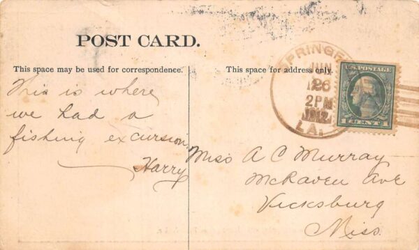 Springville Louisiana Livingston Parish Ticklaw River Bridge Postcard AA102243 - Image 2