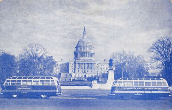 Washington DC Atwoods Capitol View Tours Bus Vintage Postcard AA102280