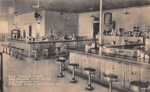 Oxford Pennsylvania Greyhound Post House Dining Room Vintage Postcard AA102284