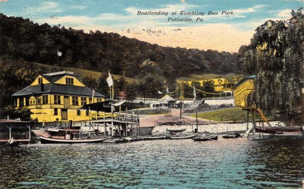 Pottsville Pennsylvania Tumbling Run Park Boatlanding Vintage Postcard AA102287