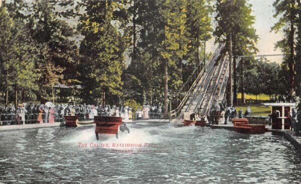 Spokane Washington Natatorium Park The Chutes Vintage Postcard AA102288