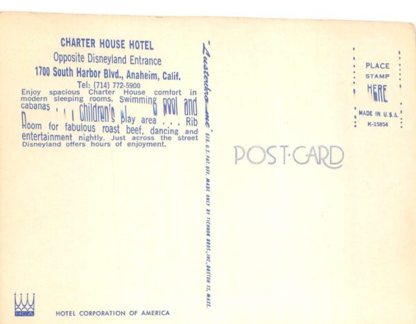 Anaheim California Charter House Hotel Disneyland TriView Postcard AA102289 - Image 2