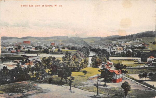 Elkins West Virginia Birds Eye View Vintage Postcard AA102291