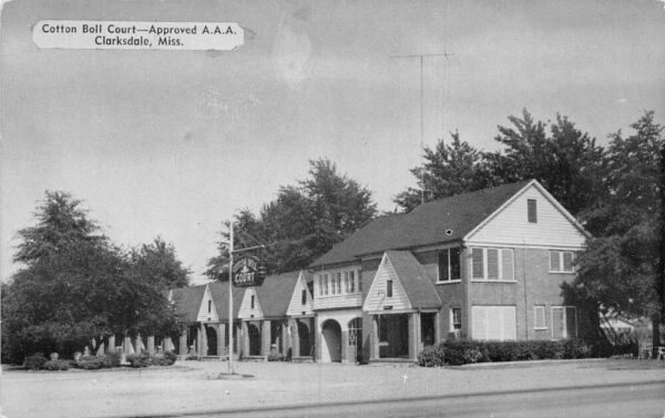 Clarksdale Mississippi Cotton Boll Court Vintage Postcard AA102294