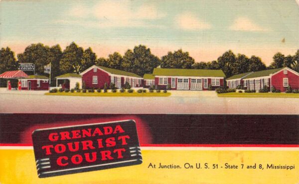 Grenada Mississippi Grenada Tourist Court Vintage Postcard AA102299