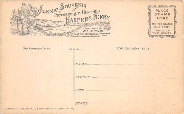 Charles Town West Virginia Execution of John Brown Vintage Postcard AA102316 - Image 2