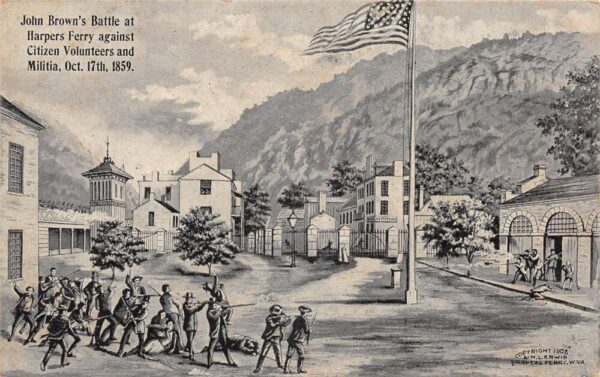 Harpers Ferry West Virginia John Browns Battle Vintage Postcard AA102317