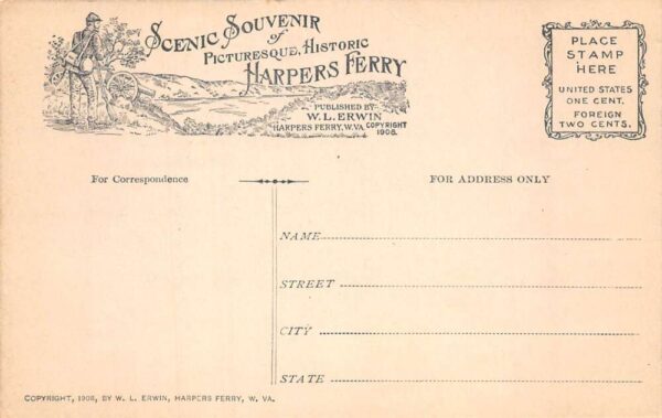 Harpers Ferry West Virginia John Browns Battle Vintage Postcard AA102317 - Image 2