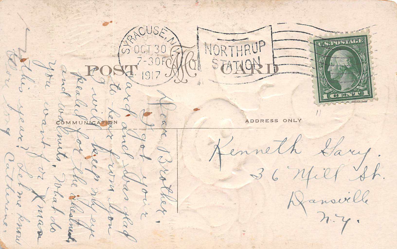 Taylor Art Co., Little Blue Ted With Pumpkin Head, Vintage Postcard U23682 - Image 2