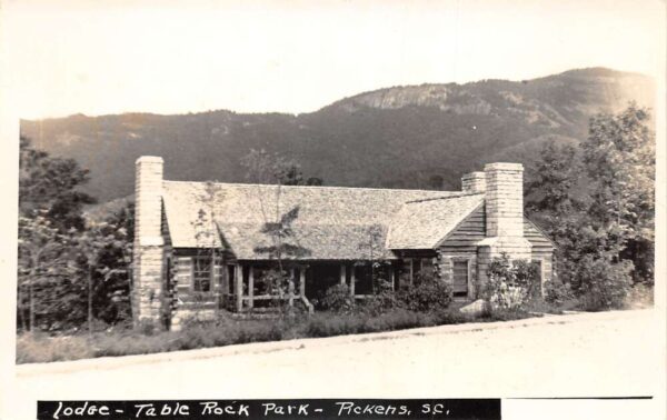 Rekens South Carolina Table Rock Park Lodge Real Photo Postcard AA102421