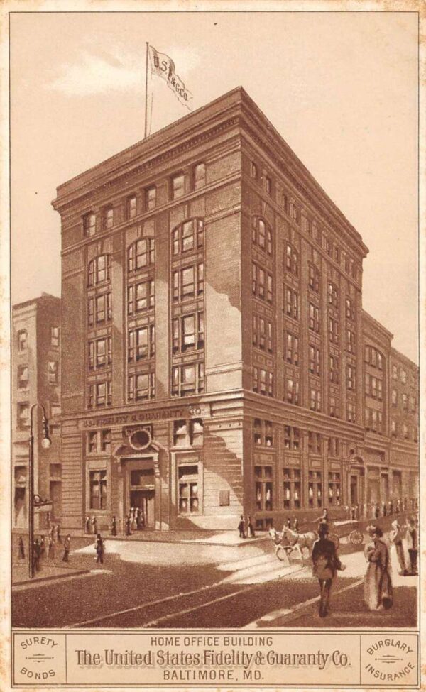 Baltimore Maryland US Fidelity and Guaranty Co Bldg Insurance Postcard AA102426