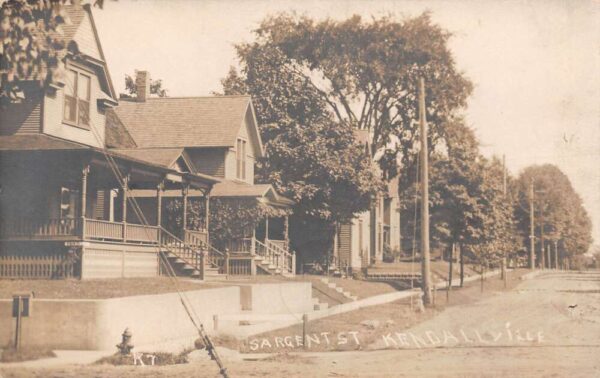 Kendallville Indiana Sargent Street Real Photo Vintage Postcard AA102429