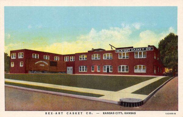 Kansas City Kansas Rex Art Casket Co Vintage Postcard AA102431