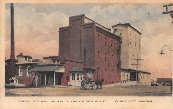 Dodge City Kansas Milling and Grain Elevator Plant Vintage Postcard AA102433