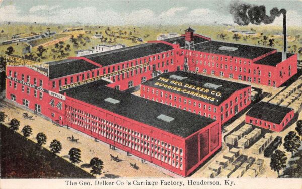 Henderson Kentucky Geo Delker Co Carriage Factory Vintage Postcard AA102438