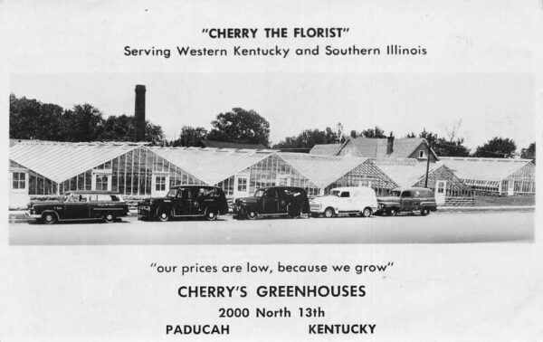 Paducah Kentucky Cherry's Greenhouses and Florist Real Photo Postcard AA102440