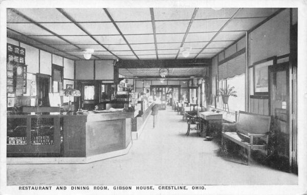 Crestline Ohio Gibson House Restaurant Dining Room Vintage Postcard AA102449