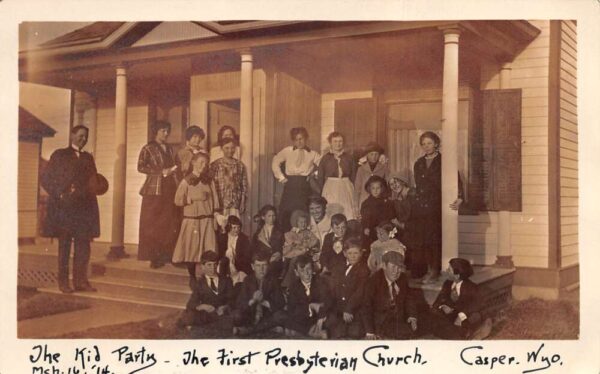 Casper Wyoming First Presbyterian Church The Kid Party Real Photo PC AA102451