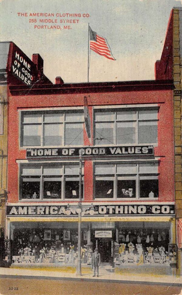 Portland Maine American Clothing Co Dept Store Vintage Postcard AA102463