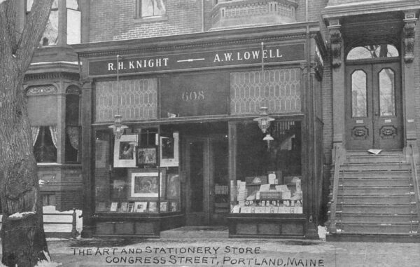 Portland Maine Art and Stationery Store Exterior Vintage Postcard AA102464