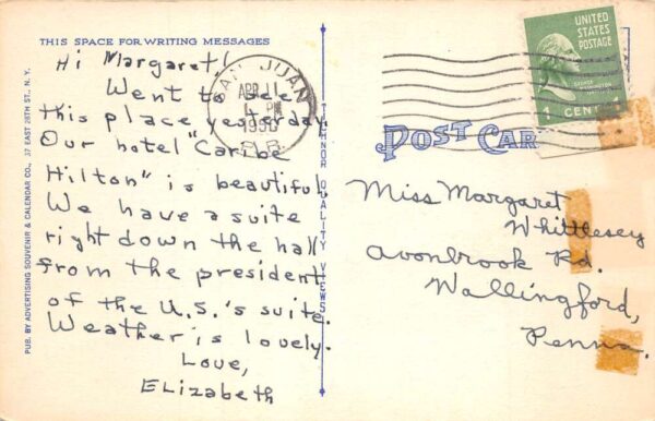 Aguas Buenas Puerto Rico Hotel Jagueyes Bar Lounge Vintage Postcard AA102469 - Image 2