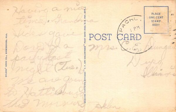 Tuscaloosa Alabama Greyhound Bus Terminal Vintage Postcard AA102483 - Image 2