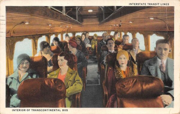 Interstate Transit Lines Transcontinental Bus Interior Postcard AA102485